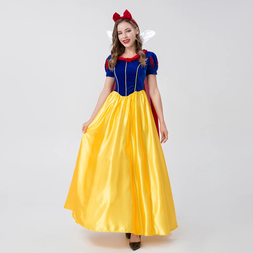 Princesa branca neve fantasia para mulheres, rainha do conto de fadas dos desenhos animados Cosplay, vestido extravagante, Halloween Anime, Carnaval, Halloween