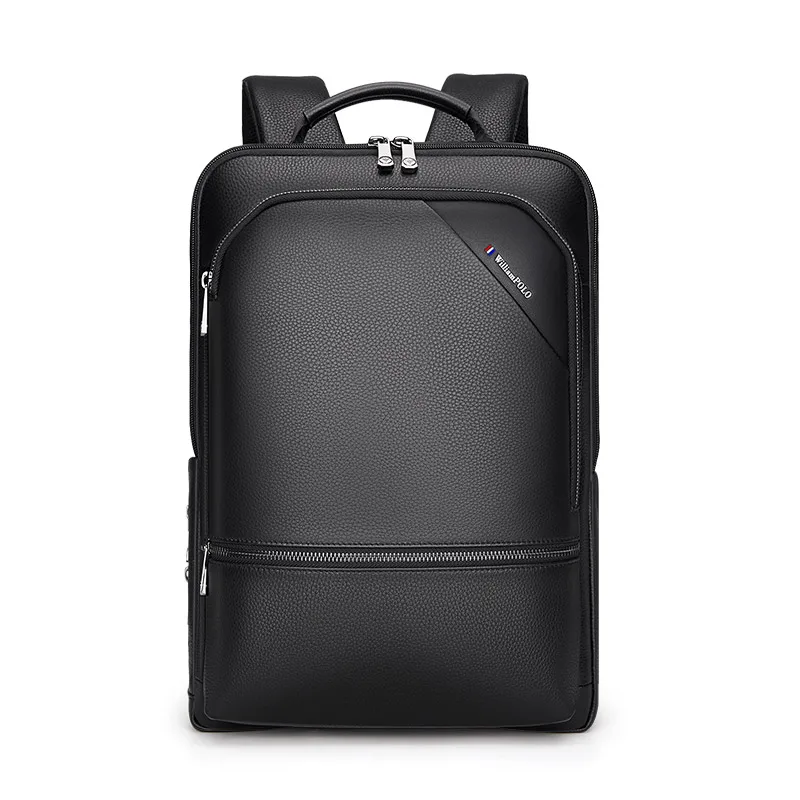 

Men's backpack Leather top layer cowhide laptop backpack Luxury business trip large capacity men's bag leisure travel bag simple