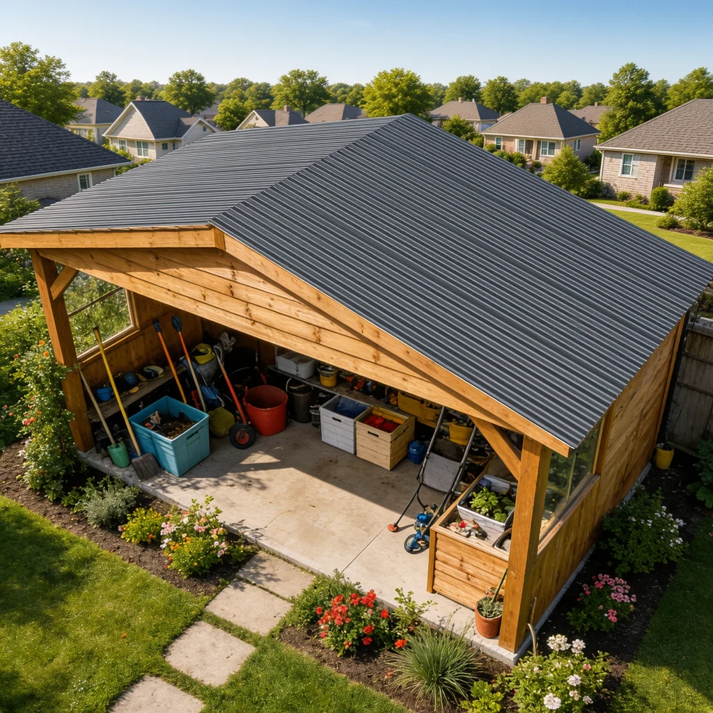 25 Pack Galvanized Corrugated Metal Roof Panels, Waterproof All Weather Metal Roof Sheets with Mounting Hardware for Shed, Carport, Gazebo, Gray