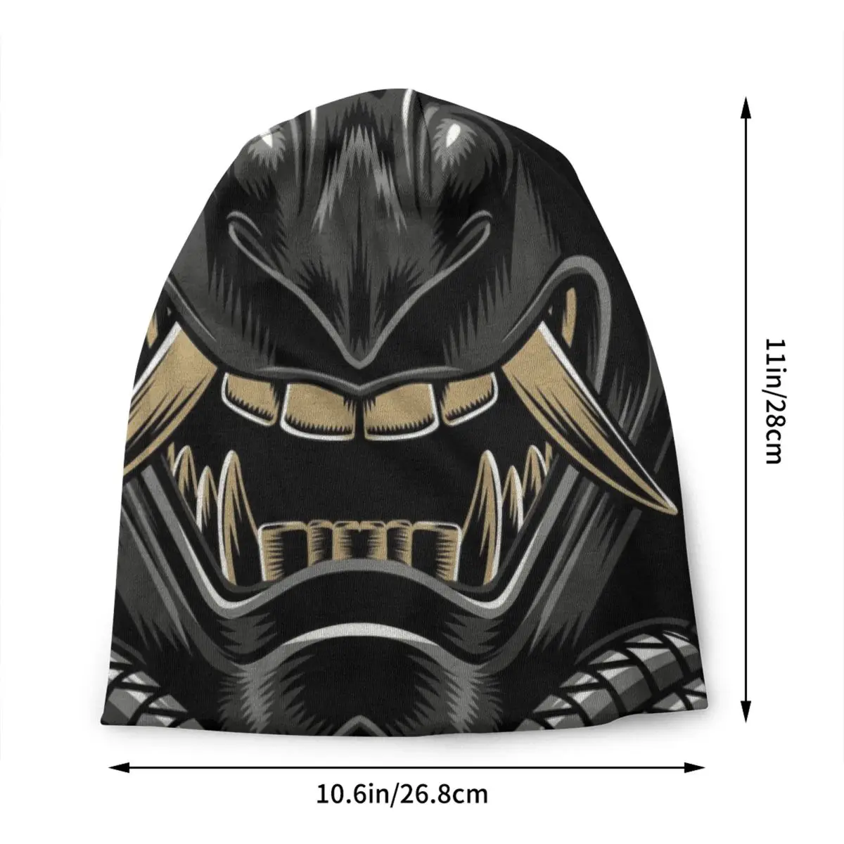 Japan Samurai Demon Oni Bonnet Hat Knit Hat Men Women Fashion Unisex Adult Hannya Tattoo Winter Warm Skullies Beanies Caps