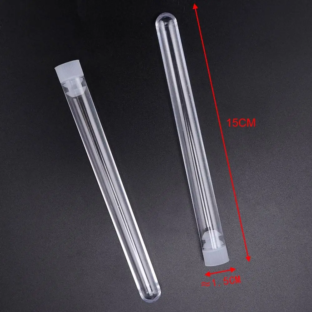 10PCS 15x150mm Plastic Test Tubes Vials Sample Container Sample Tube With Cap For Office School Chemistry Supplies