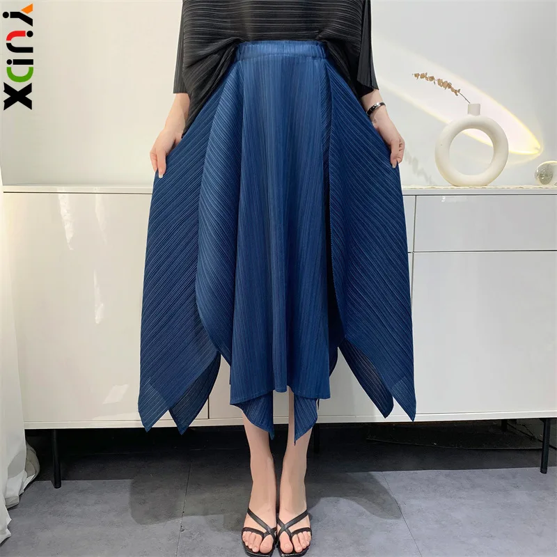 

YUDX Pleated Women's Half Skirt Loose Plus Size Skirt Irregular Comfortable Casual High Waist Slim Design 2024 Summer New