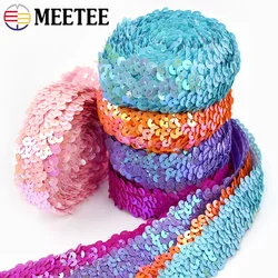 2/5/10M 30mm Sequins Lace Trim Glitter Elastic Band Clothes Dress Elasticity Ribbon Curtain Laces Fabric DIY Sewing Accessories