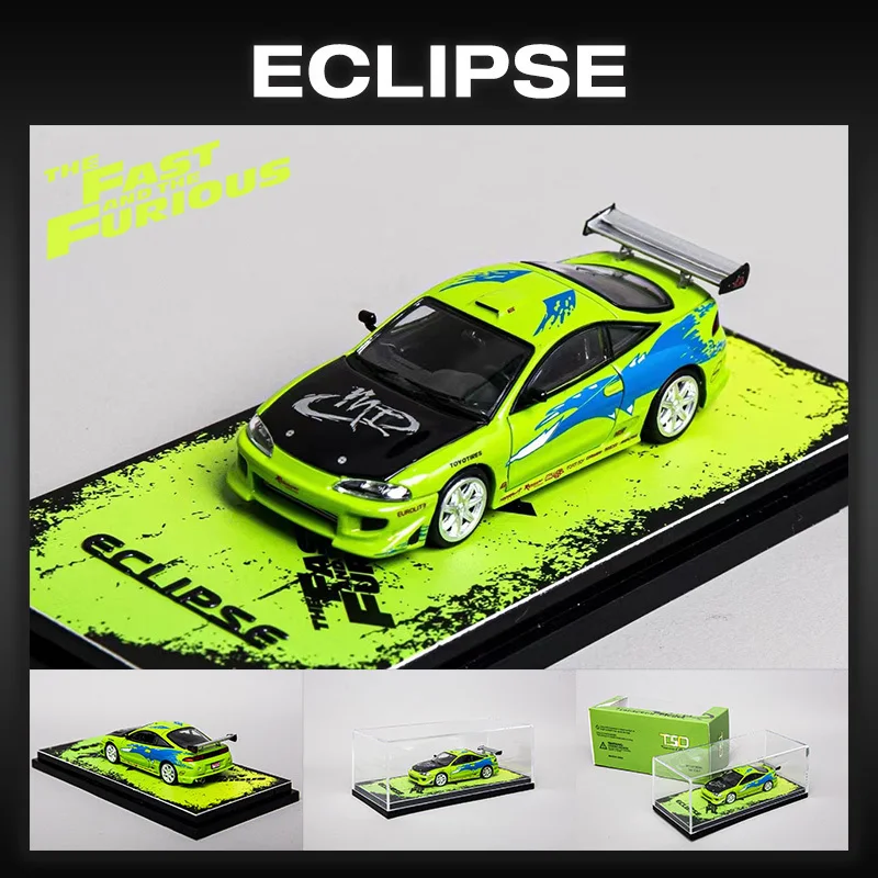 Transcend In Stock 1:64 Eclipse D30 Robocar FNF Green Diecast Diorama Car Model Collection Miniature Toys