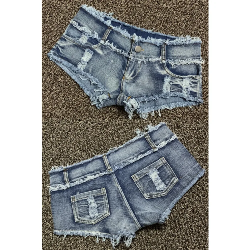 

Женские шорты, сексуальные стринги с заклепками и заниженной талией, джинсовые ультра мини-короткие женские джинсы-бикини, женские джинсы для ночного клуба, пляжные повседневные