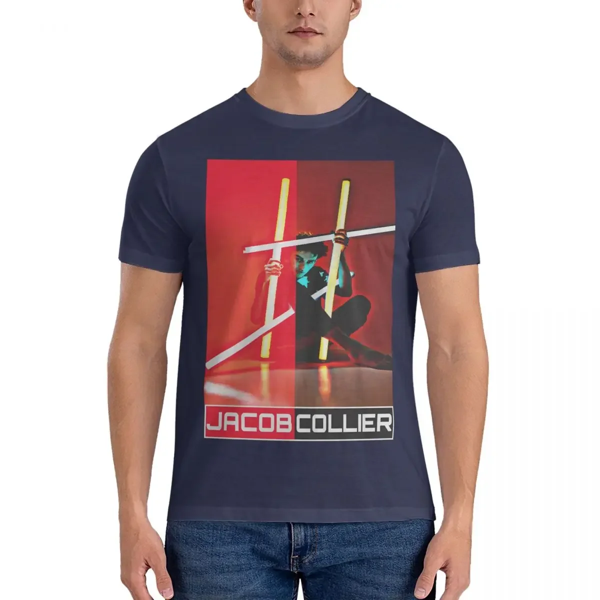 Vintage Jacob Collier T-Shirts for Men Round Collar Cotton T Shirts Benson Boone Short Sleeve Tee Shirt Summer Clothing