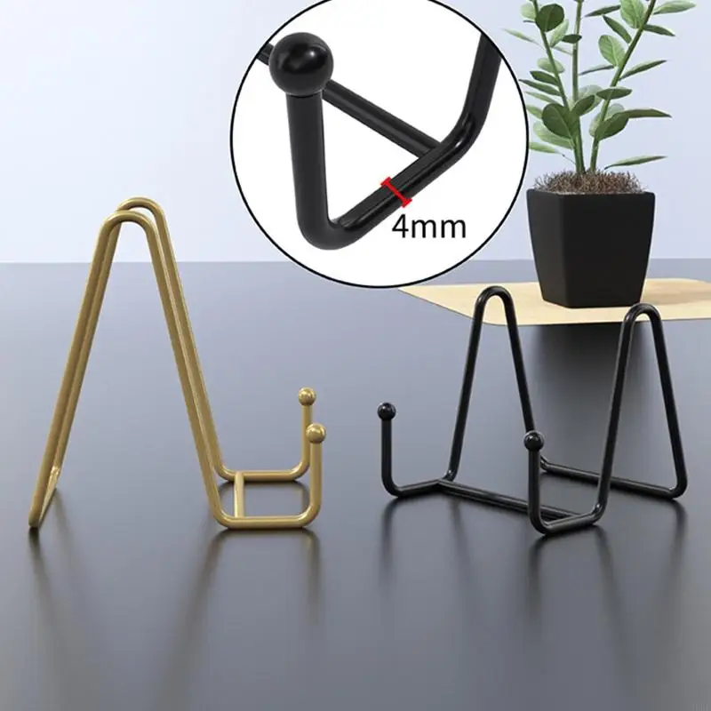 55KF Plate Stands for Display Iron Easel Display Stand Holder Metal Frame for Pictures Photo Decorative Dish Tabletop Art Home