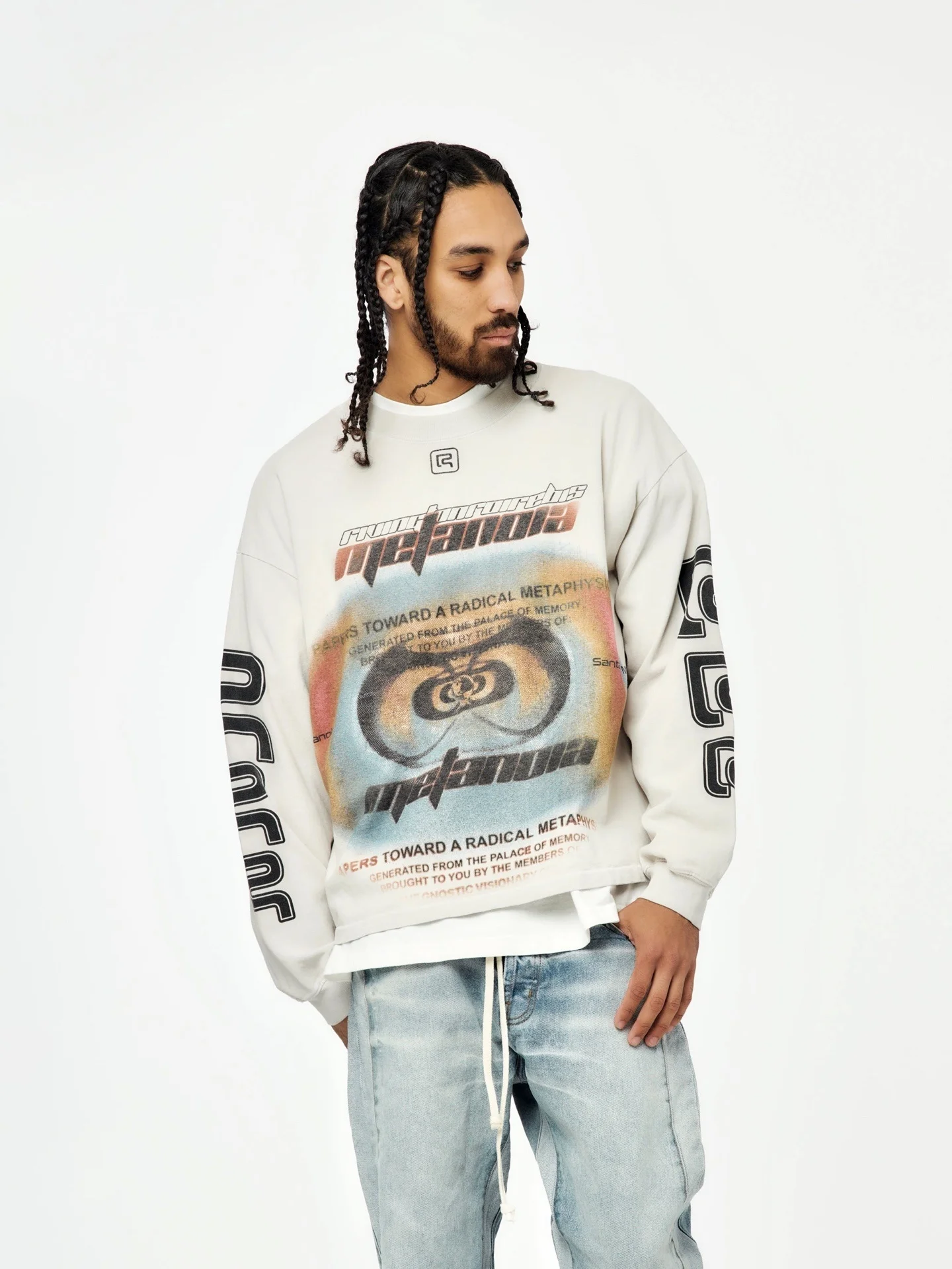 

Футболка Waed Long Sve Rivington Roebis с буквенным логотипом, винтажная футболка для мужчин и женщин, дышащая хлопковая уличная одежда