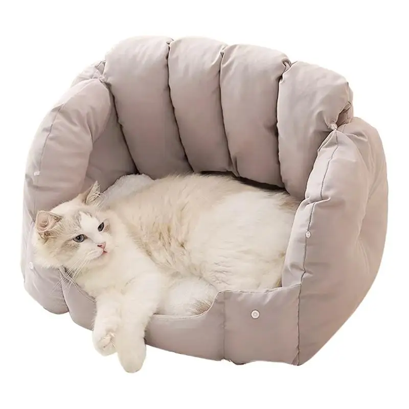 

Cat Beds For Indoor Cats Seasonal Foldable Enclosed Cat Cave Cat Beds Washable Comfortable Cat Couch Anti-Slip Removable Pet