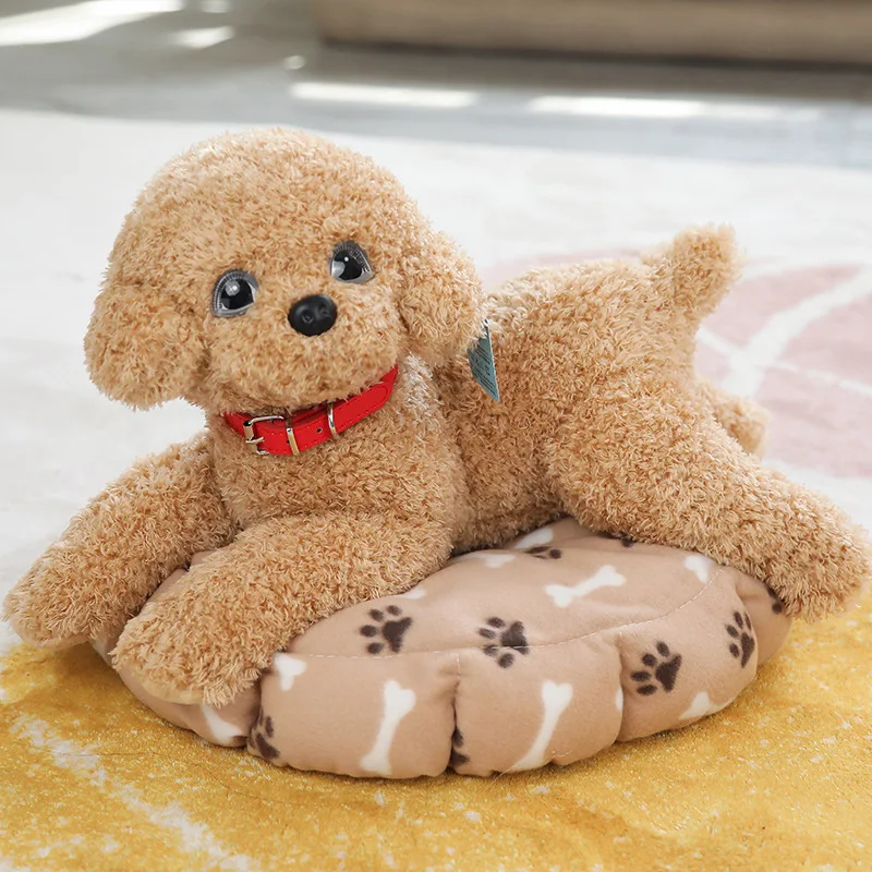 Soft Realistic Teddy Dog Plush Toy Funny Simulation Stuffed Little Puppy Dolls Lovely Birthday Gift for Baby Kids Girls