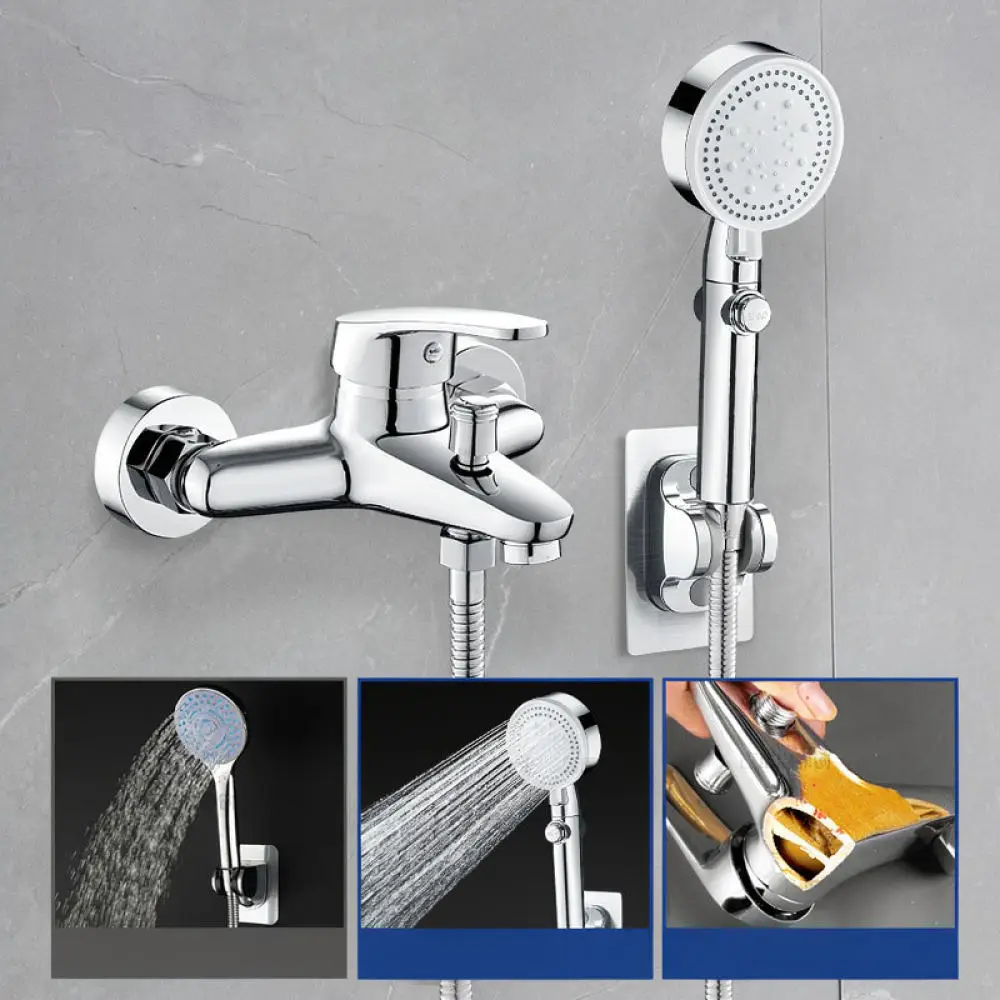 Heavy Duty Copper Shower Faucet Mixing Valve Set Wall Mounted Hot Cold Water Mixer Tap For Home Bathroom Renovation