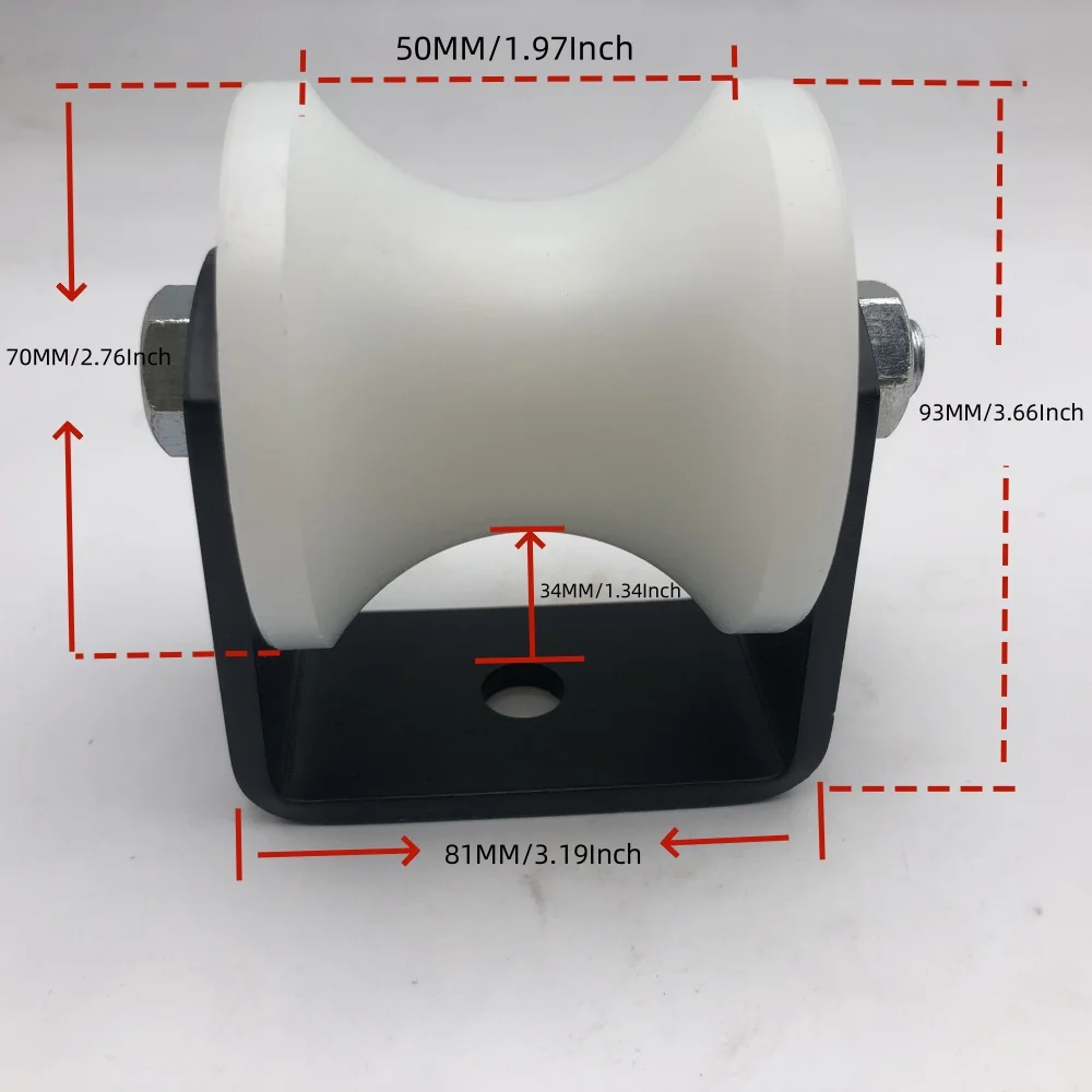 1pc 12MM InnerBore U Track Wheel With Bracket Polypropylene PP Material Fixed Pulley Cable Line Hanging Wheel