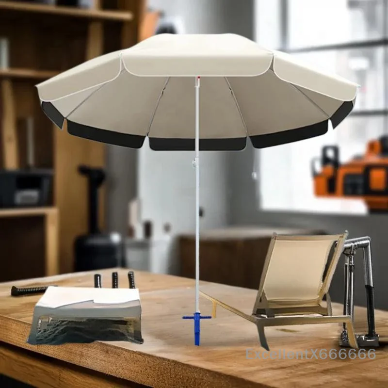 Fixing Tool for Umbrella; Adjustable Stand Holder; Plastic Beach Garden Accessory; Sun Patio Sand Anchor Spike Base.