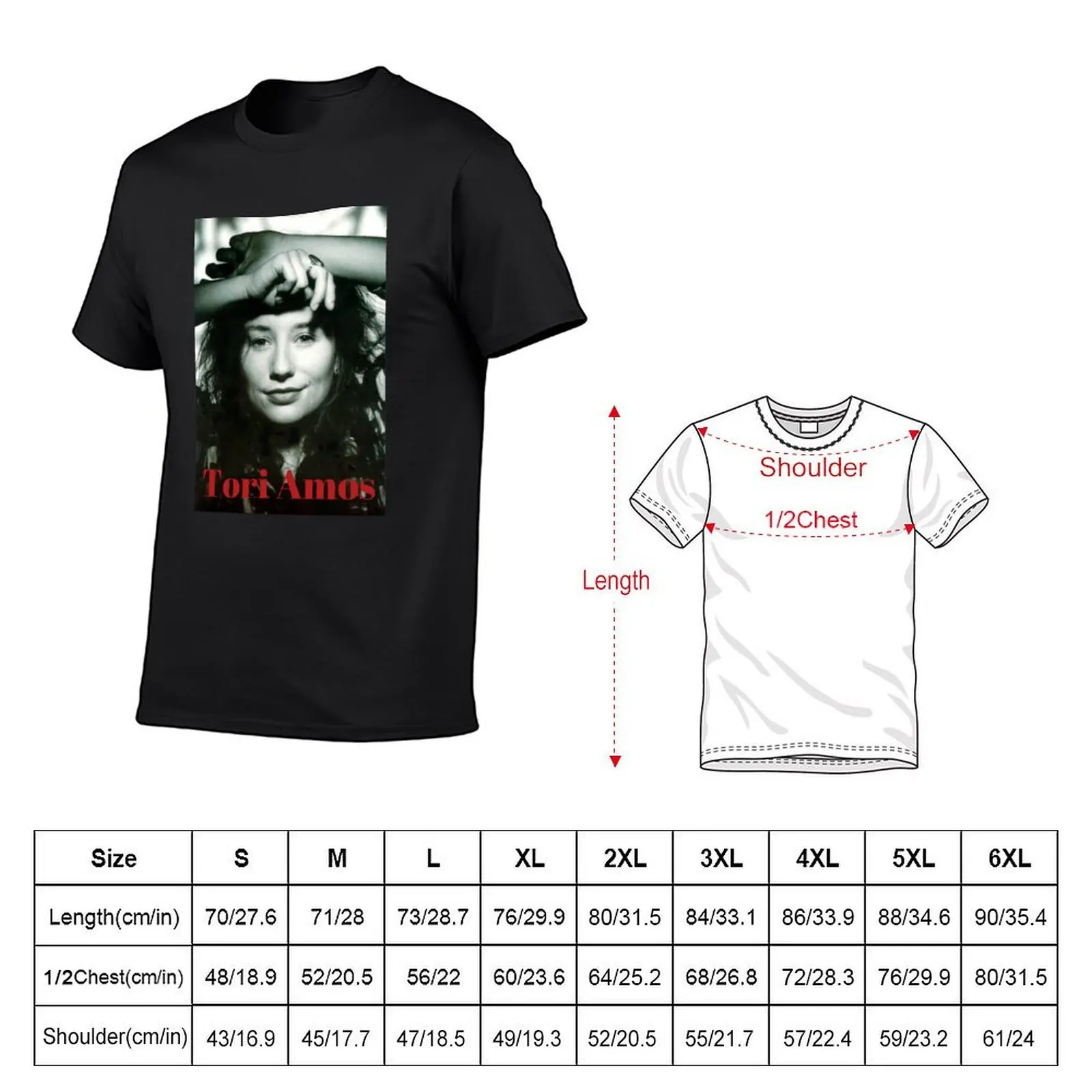 Tori Amos-T-shirt imprimé pour homme, vêtement vintage surdimensionné, humoristique, noir, blanc, rouge