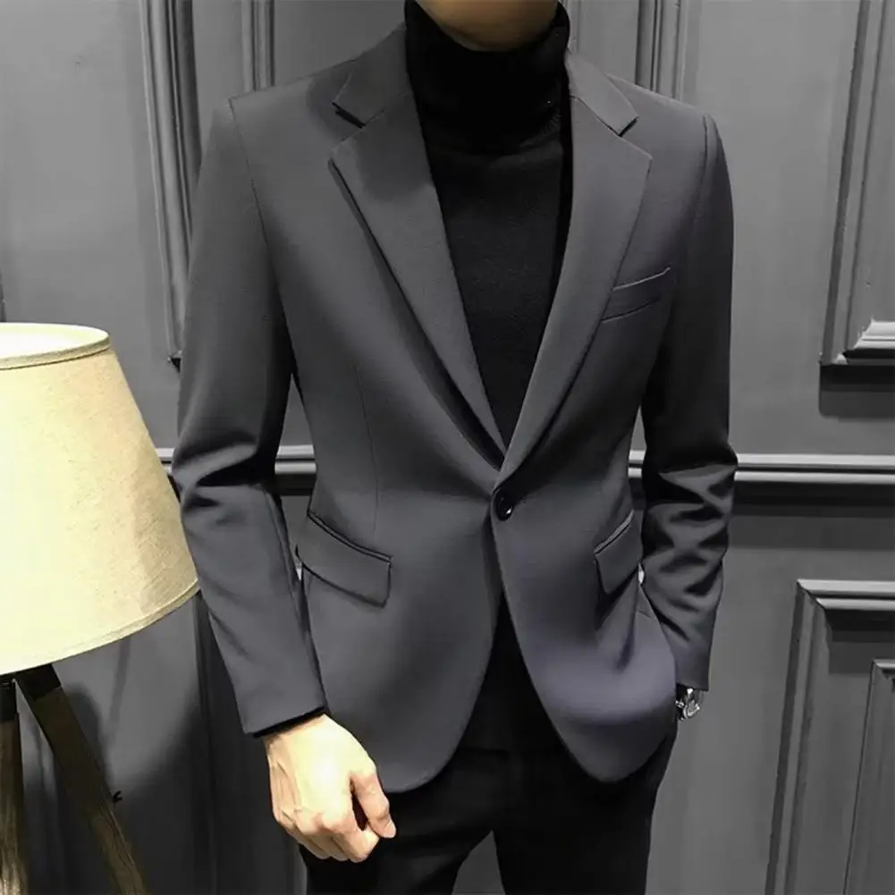 Moda Męska Biznesowa Elegancka Garnitur Slim Fit Marynarka Homme Ślub Bal Studniówkowy Sukienka Jednorzędowe Blejzery Odzież Robocza