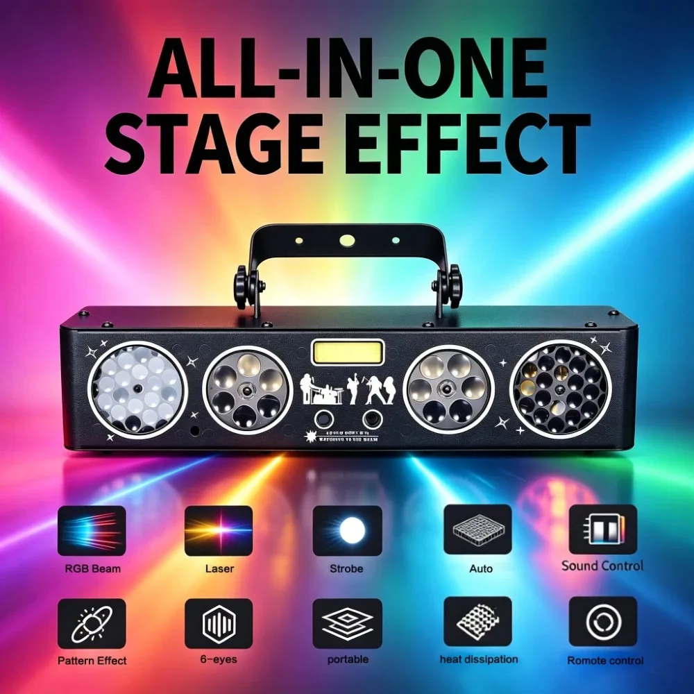 30W DJ Light Remote Control Party LED Beam Lights Sound Activated Strobe Stage Effect For Disco Club Wedding Bar Home