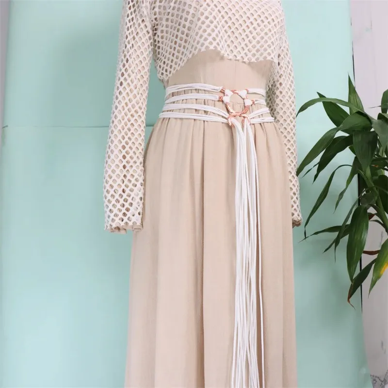 Ceinture nouée à anneau en corde longue médiévale pour femmes, taille de sorcière nordique, ceinture en corde nouée, accessoires de Costume Viking Renaissance