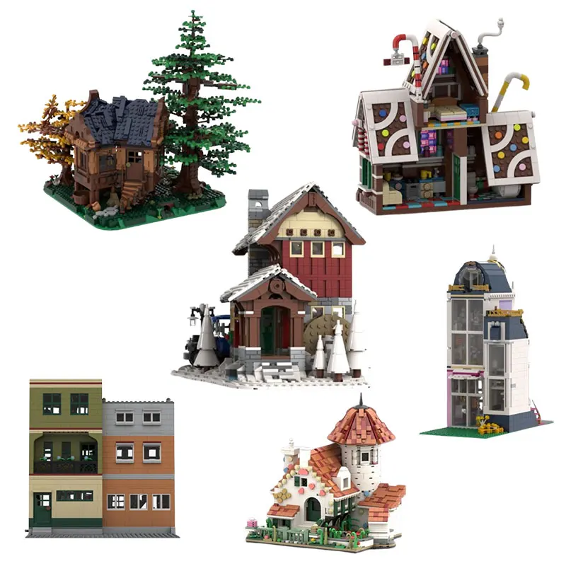 

Small particle assembly building blocks MOC-61103 199764 19433 137972 103249 105637 modern building building toy three-dimension