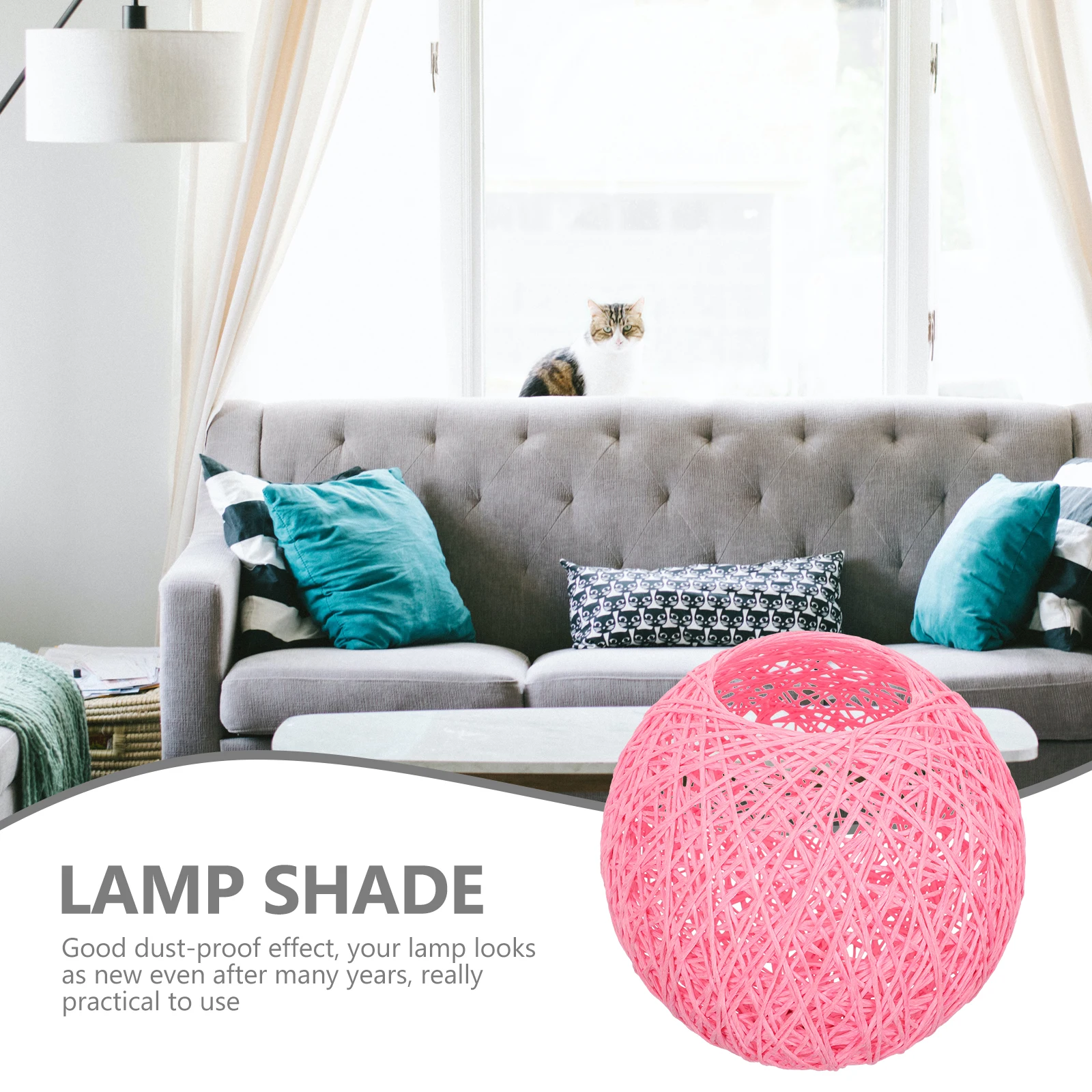 

Paper Rattan Ball Lampshade Durable Structure Soft Light Diffuser Table Lamp Cover Indoor Ceiling Light Shade Creative Pendant