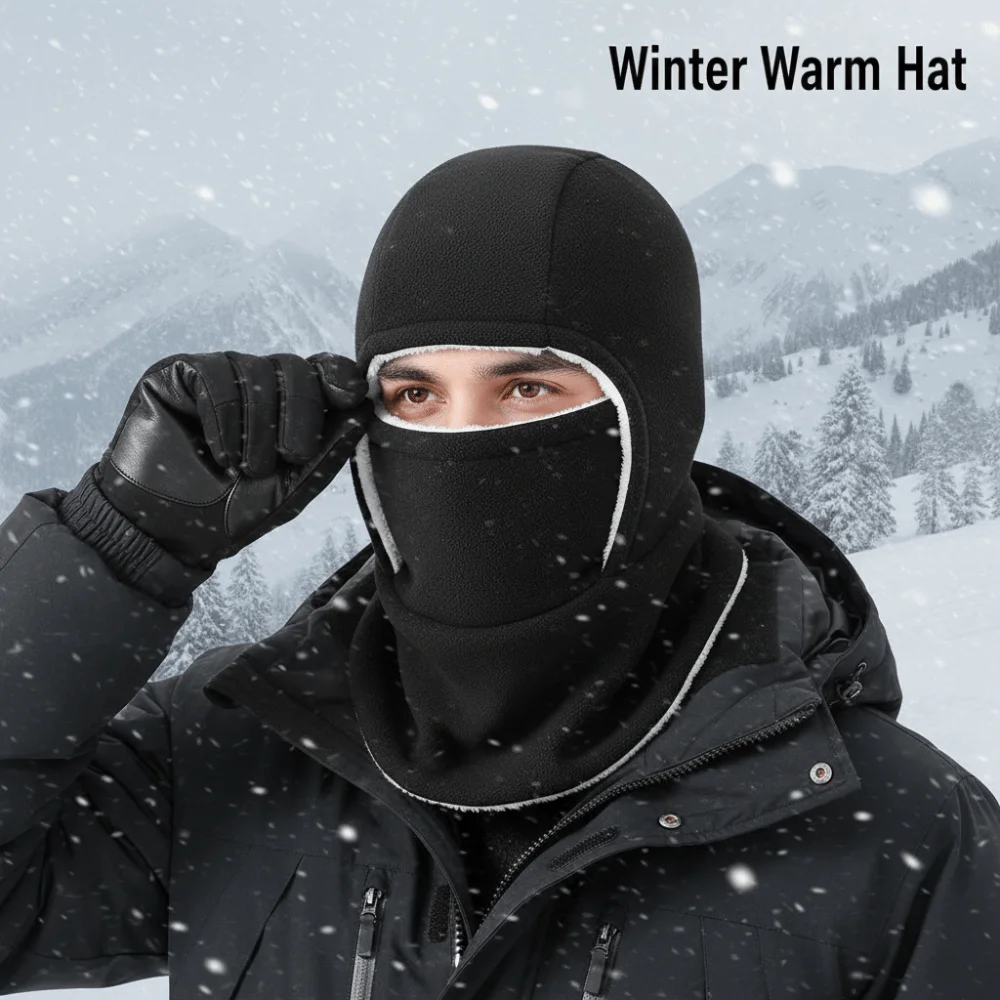 

Winter Warm Hat Neck Protection Balaclava Cycling Cap Cold-proof Fleece Warm Hat Mask Thicken Thermal Ski Windproof Cap Skiing