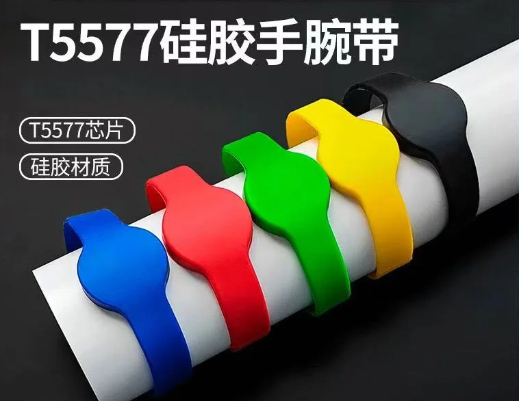 5PCS 125khz  T5577 RFID Copier Rewritable Bracelet ID Card Silicone Band  Access Control Card Wristband