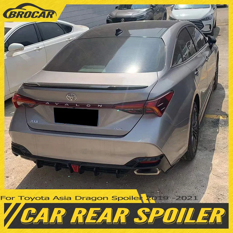 For Toyota Asia Dragon Spoiler 2019 2020 2021 ABS Material Unpainted Color Spoiler Rear Trunk Wing Lip Original Rear Spoiler