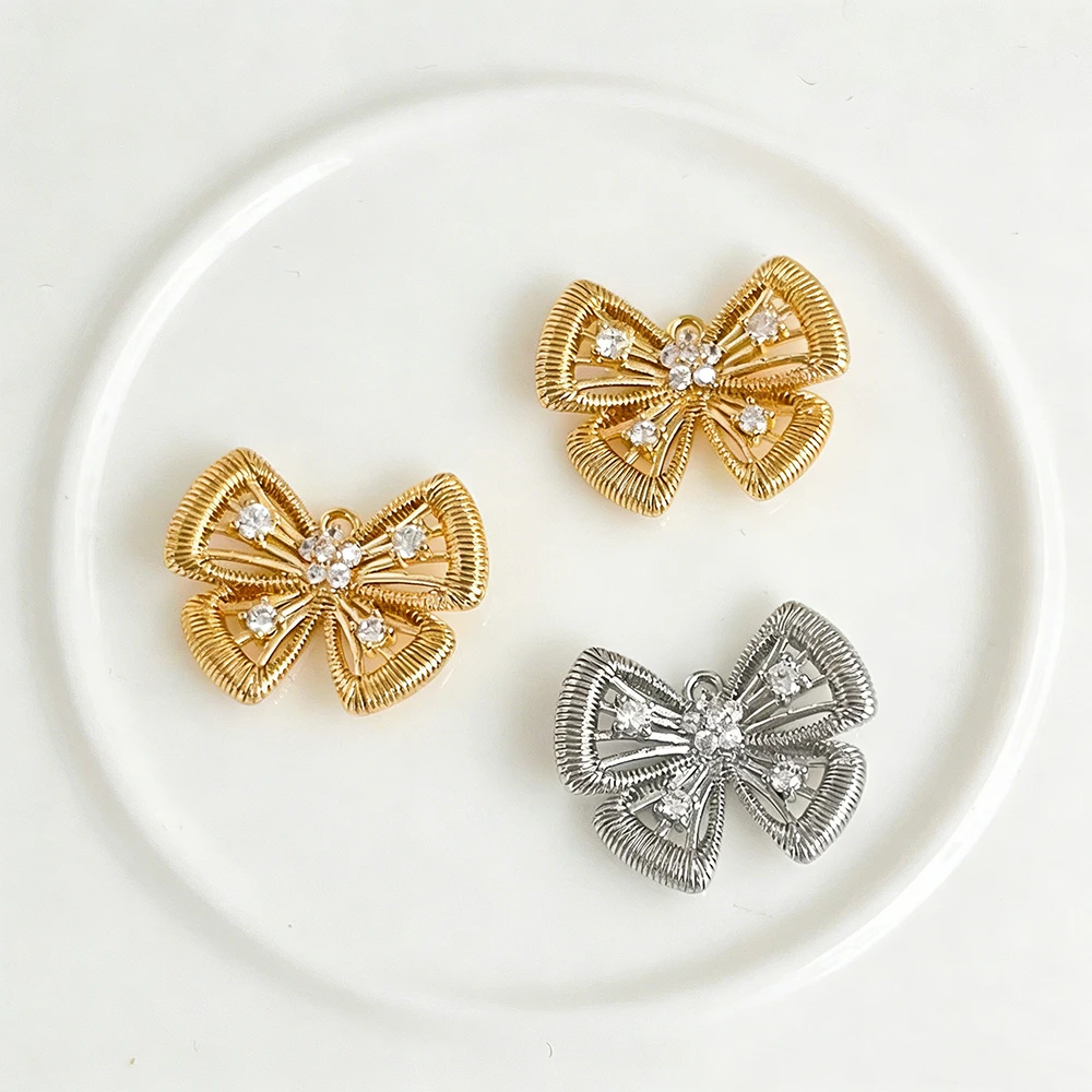 

Cordial Design 30Pcs 15*19MM Copper Pendant/Jewelry Accessories/Bowknot Shape/Hand Made/Genuine Gold Plating/DIY Charms #196067