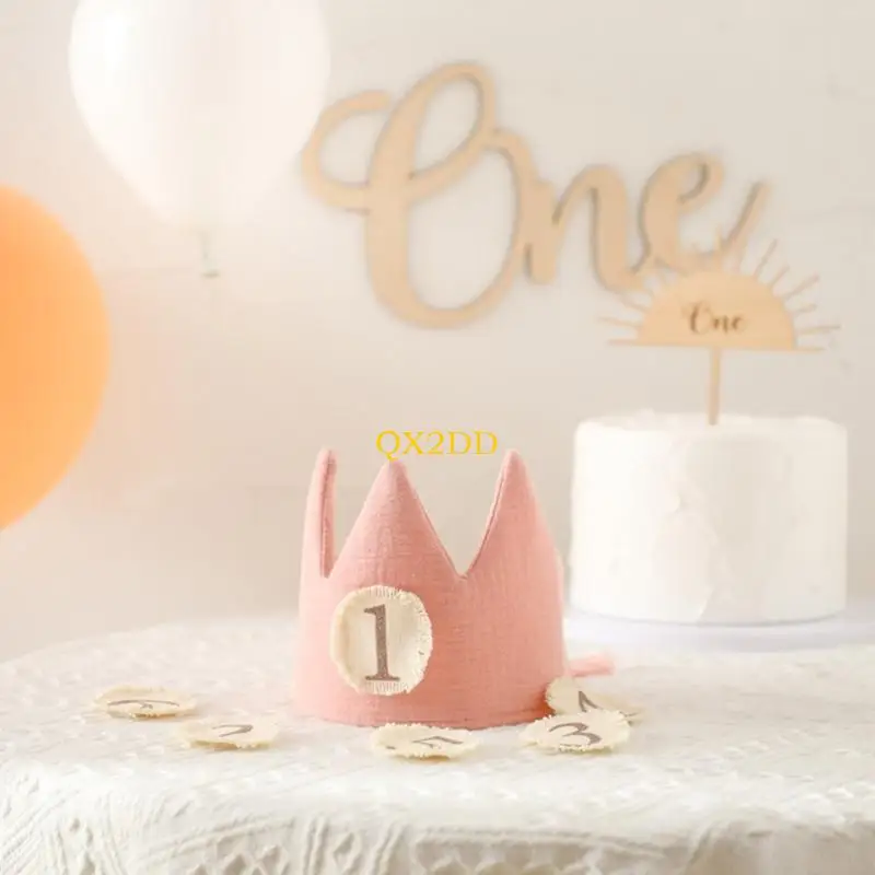 QX2D Birthday Hat Magic-stick Number Ring Baby Birthday Party Supplies Photography Props Celebration Decoration for Boy Girl