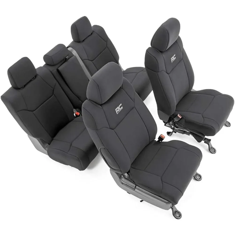 

Rugged Neoprene Seat Covers for 2014-2021 Toyota Tundra Crew Cab - Water Resistant and UV Protected, Padded Foam for Front and R