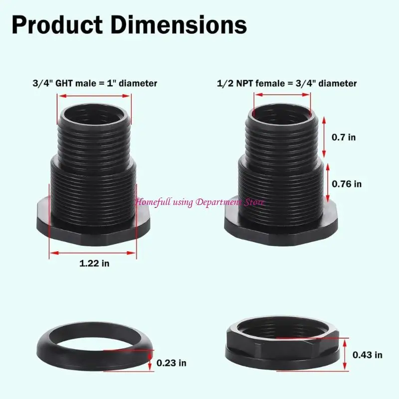  Heavy Duty Garden Hose Connector With Thick Rubber Washer for Faucets And Pipes
