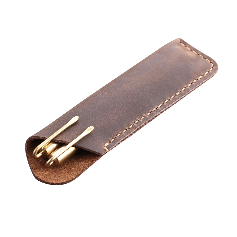 

Pencil Case Handmade Pen Pouch Genuine Storage Bag Protective Sleeve Gift Holder Desk Organizer Writing Tool