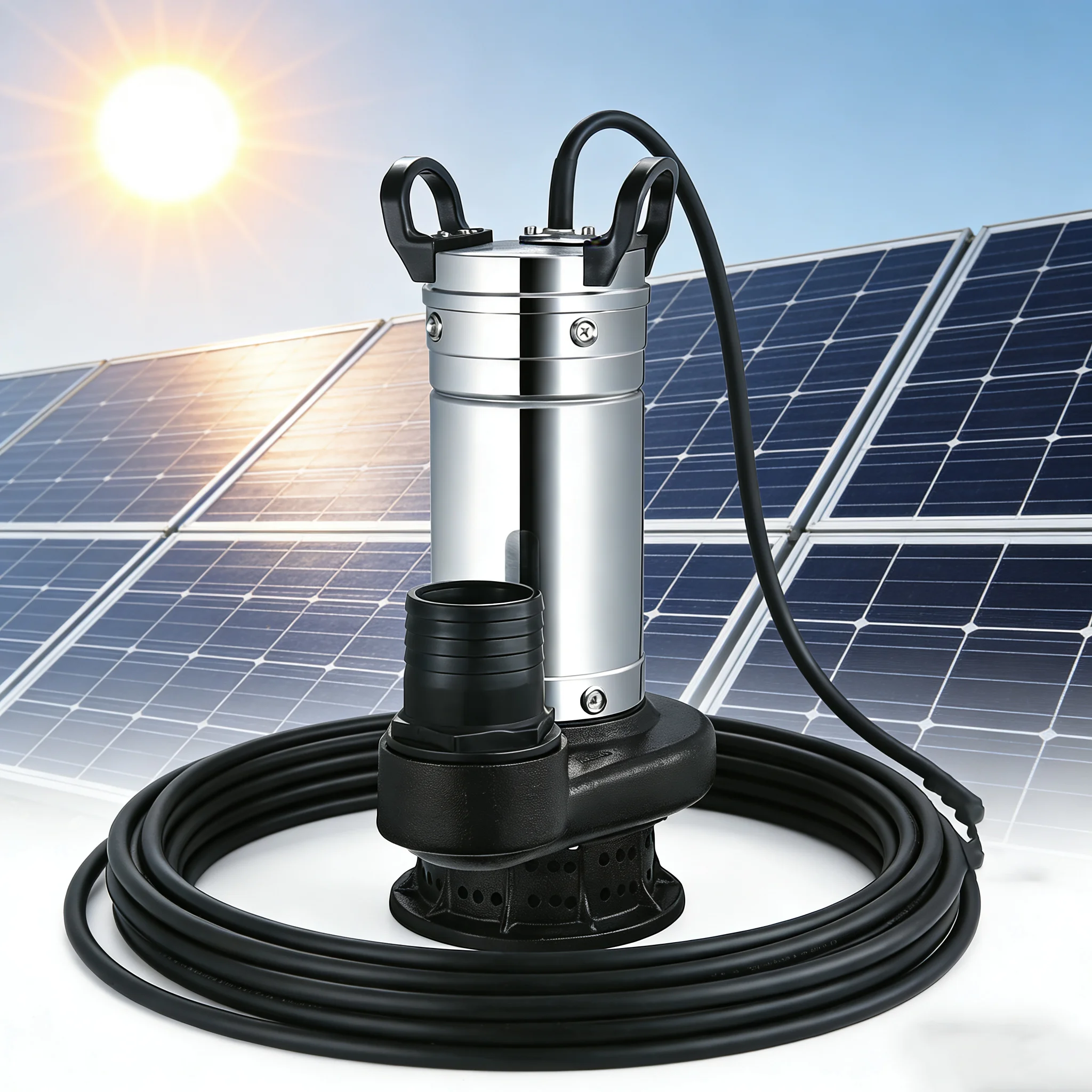 2Inch 750W48V/1200W 108V Solar-Powered DC Submersible Pump with High Head, Large Flow, and Brushless Motor for Solar Irrigation