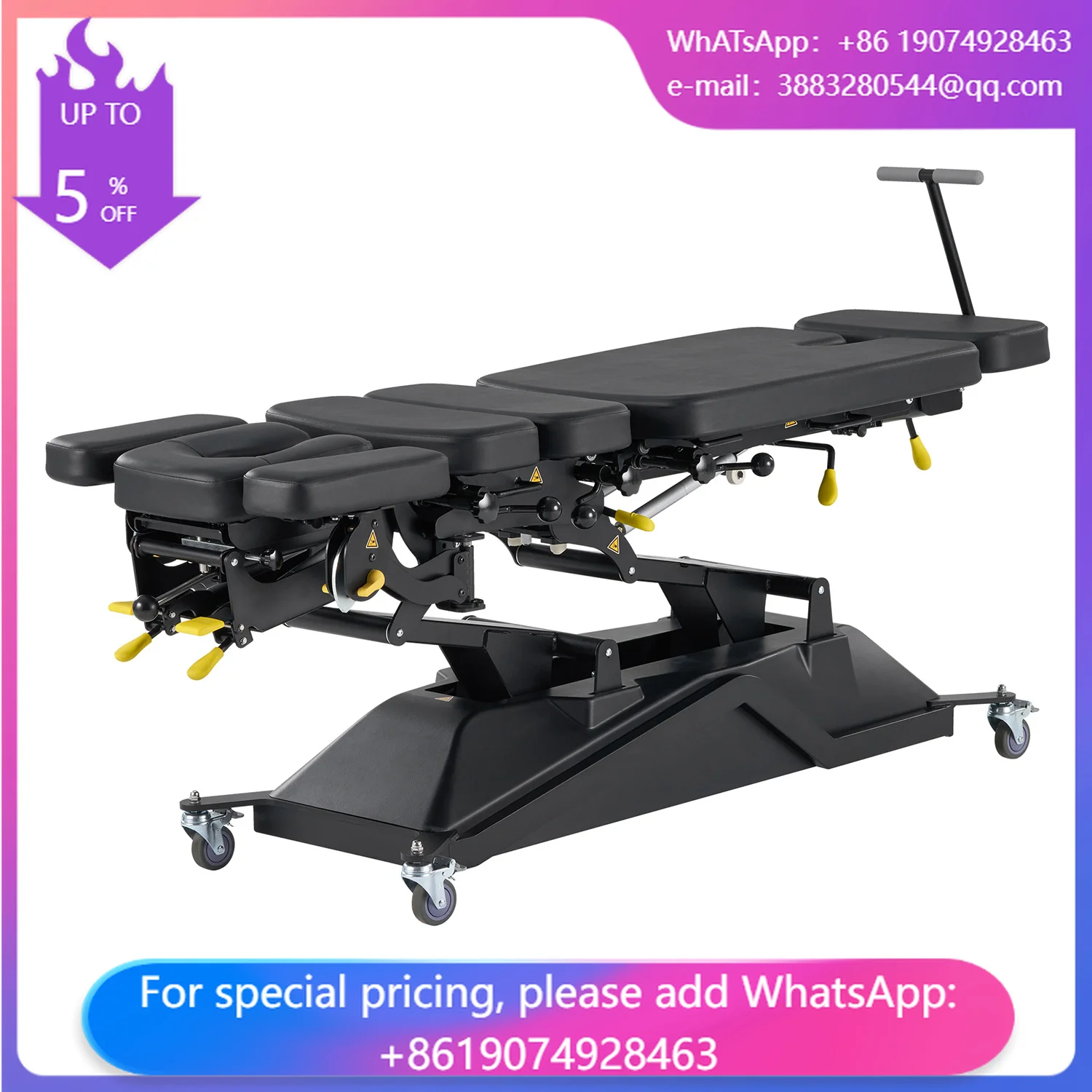 Mt Herrington-480 Professional Electric Adjustable Spinal Decompression Bed Cervical Traction Physical Therapy Equipment