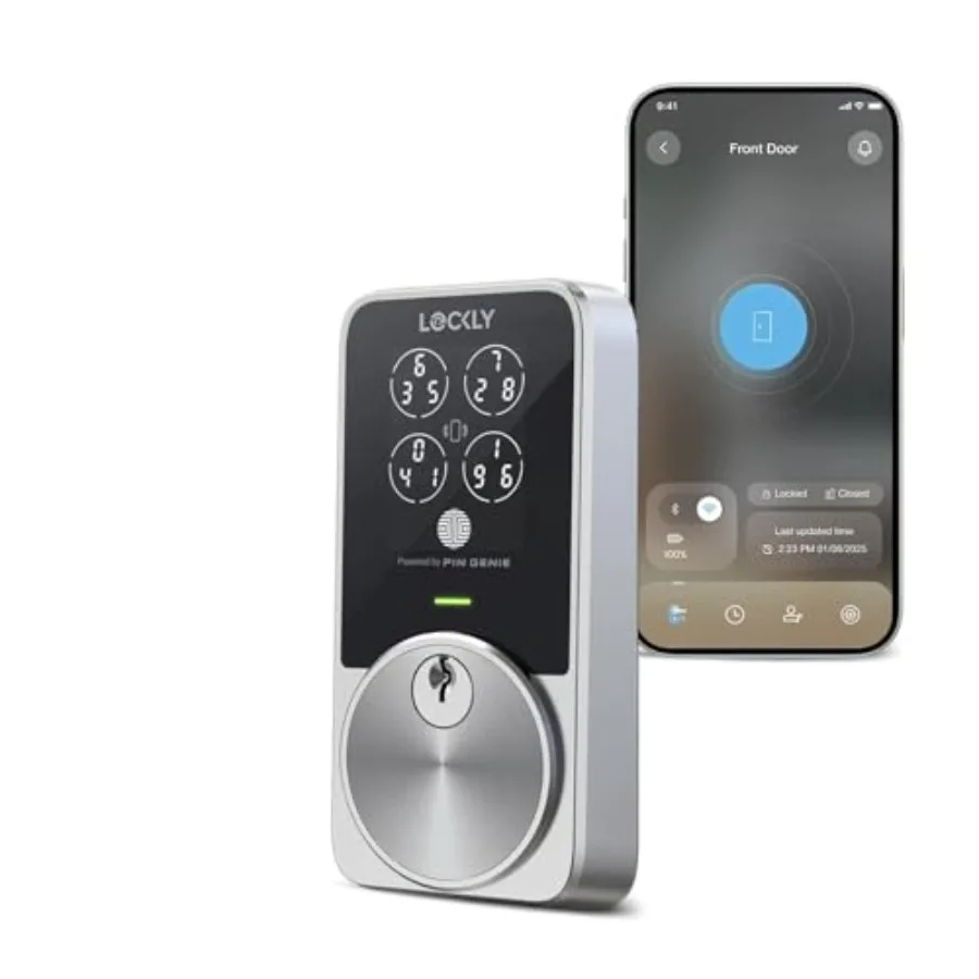 

Умный дверной замок PIN Genie Pro Zeno Series с функцией бесключевого доступа, поддержкой Apple Home Key, встроенным Wi-Fi и кодовой панелью.