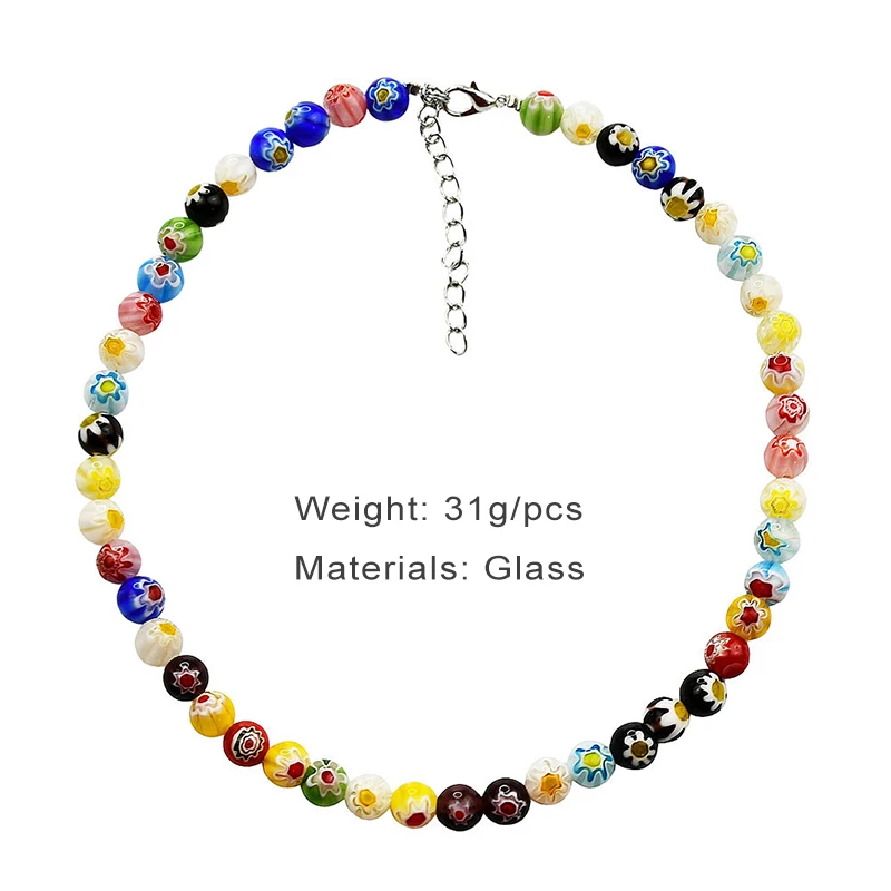 Multi Colors Glass Beads Short Necklace For Women Bohemia Spring Summer Bright Styles Designer Fashion Jewelry Gifts Party C1335