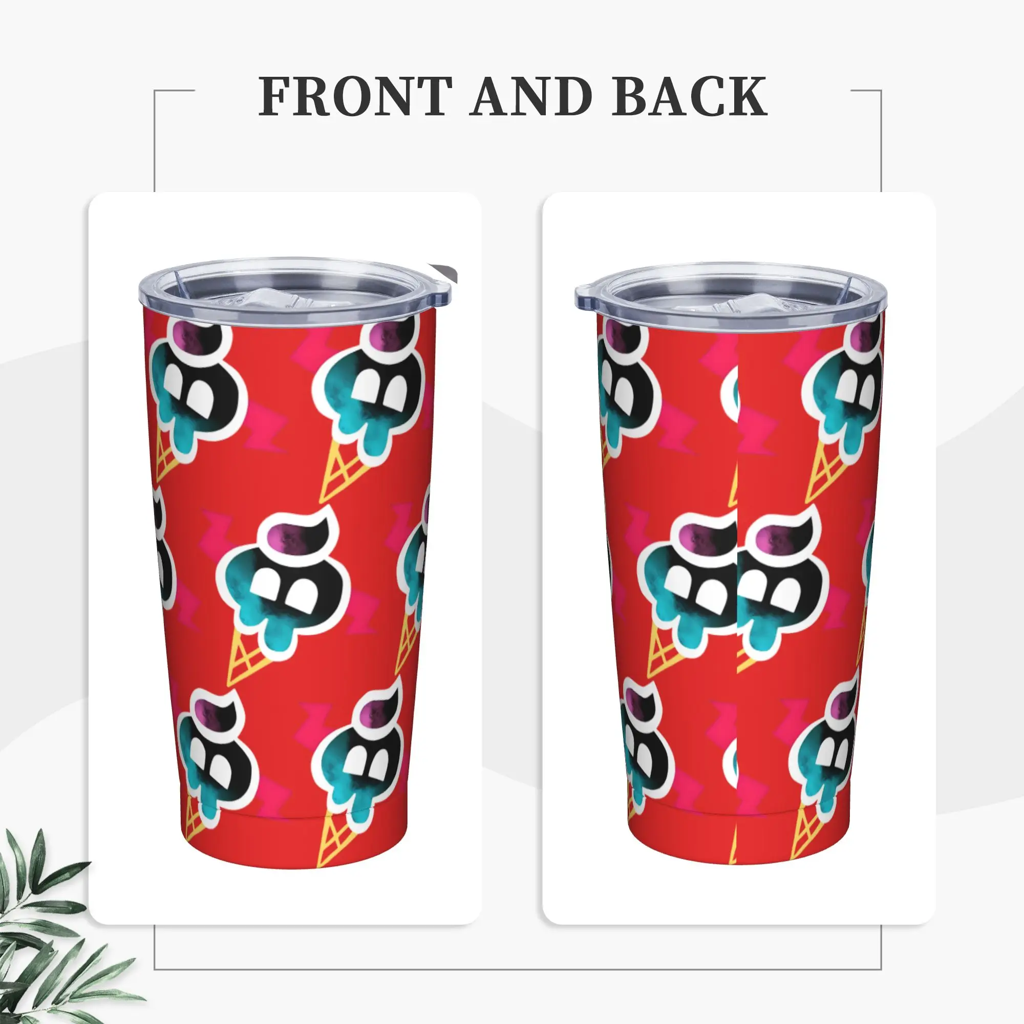 Parfait Cookie Insulated Tumbler with Straws Cookie Run Kingdom Vacuum Thermal Mug Office Home Hot Cold Drinks Cups, 20oz