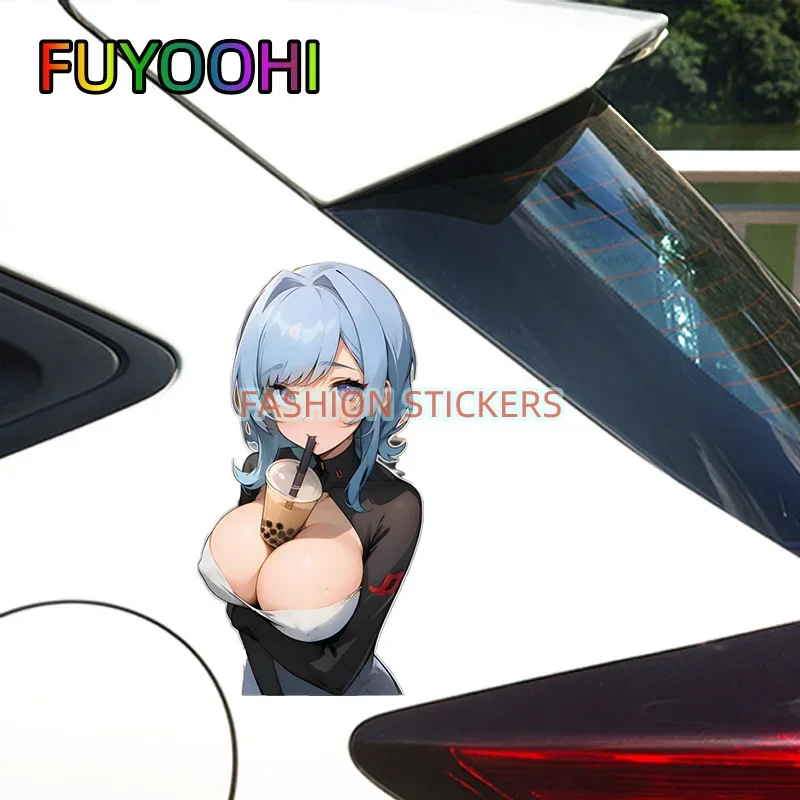 FUYOOHI Japanese Sexy Cartoon Anime Girl Car Sticker Creative Waterproof Decorative Motorcycle Computer Luggage Decals