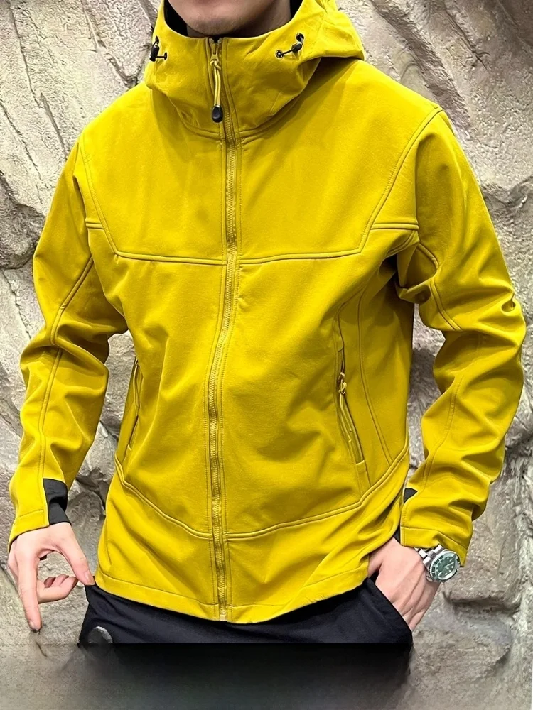 

Thiened Fce Outdoor Waterproof Softell Jaet Hooded Men's Women's Autumn Winter Coat Stand Fit Nylon Polyester Spa...