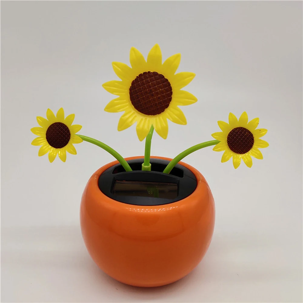 Decoração de mesa bonito balanço brinquedos mel abelha painel do carro decoração bobble brinquedo solar girassol ornamento movido a energia solar dança sol flor