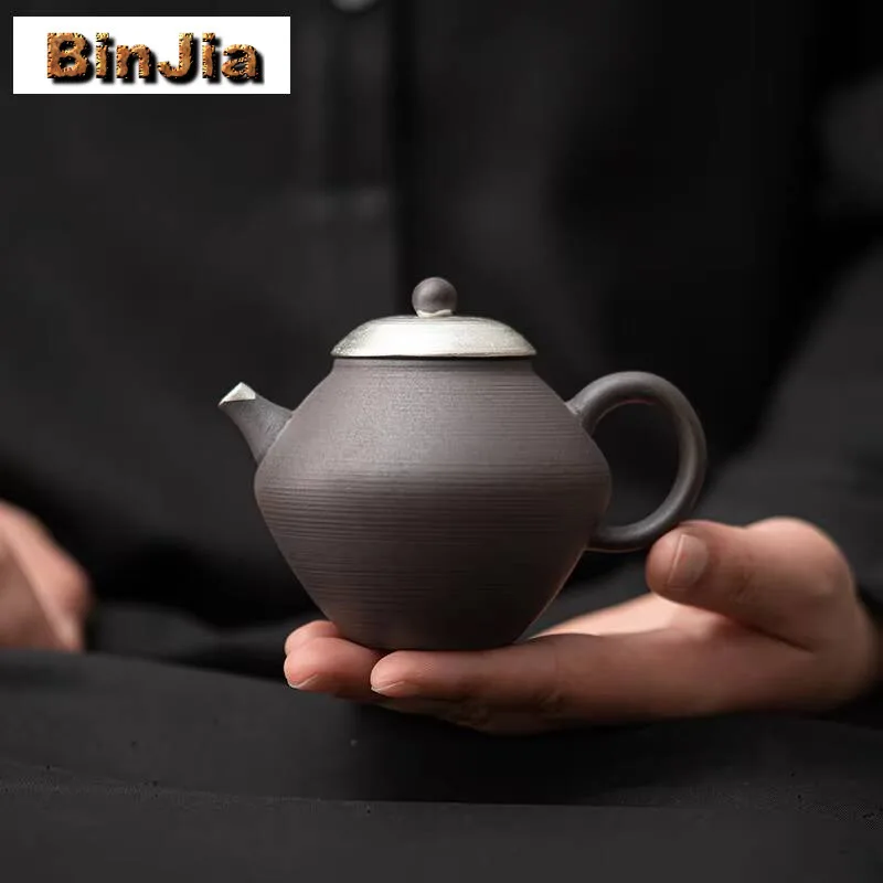 

130 мл позолоченный чайник Sier ручной работы, античный старый рок, грязевая щетка, горшок, бытовой чайник для замачивания чая, коллекция аксессуаров, ремесло