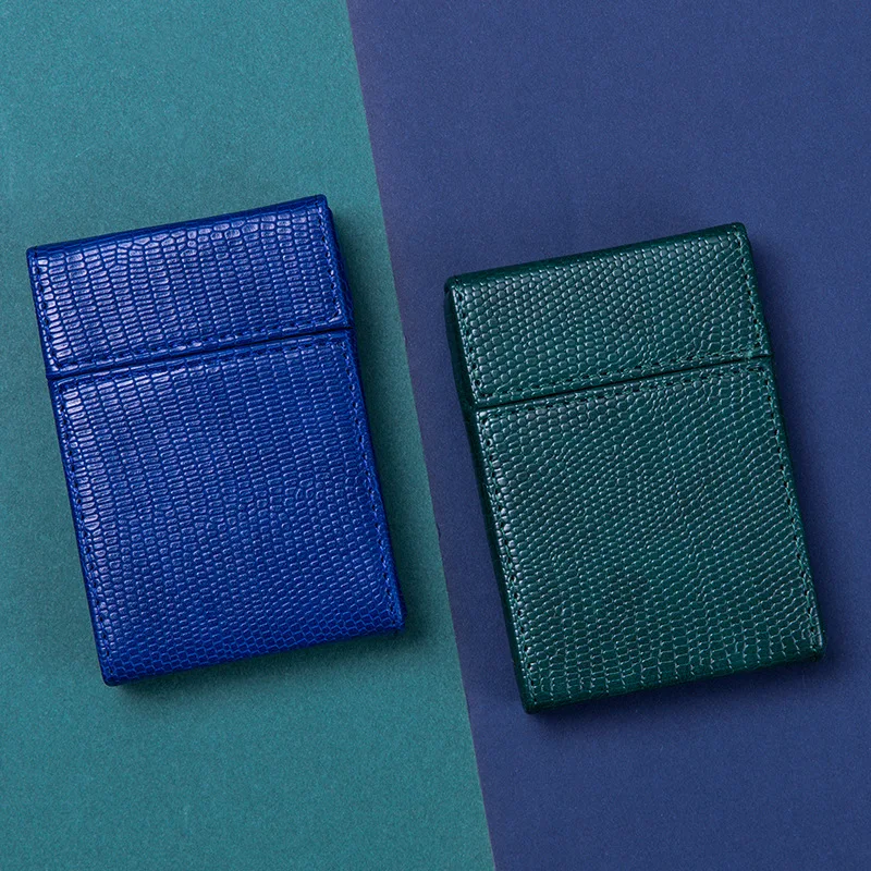 JINXINGCHENG 20 Holes Anti-break Holder Magnet Flip-top Case Leather Cigarette Box Business Pouch Smoking Accessories