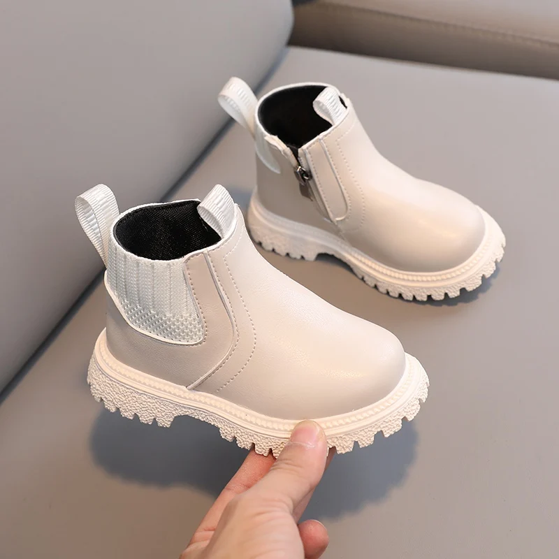 Kids Girls Boys Boots Non-slip Soft Bottom Children Shoes Autumn Winter Warm Kids Boots Handsome Fashion Toddlers Shoes