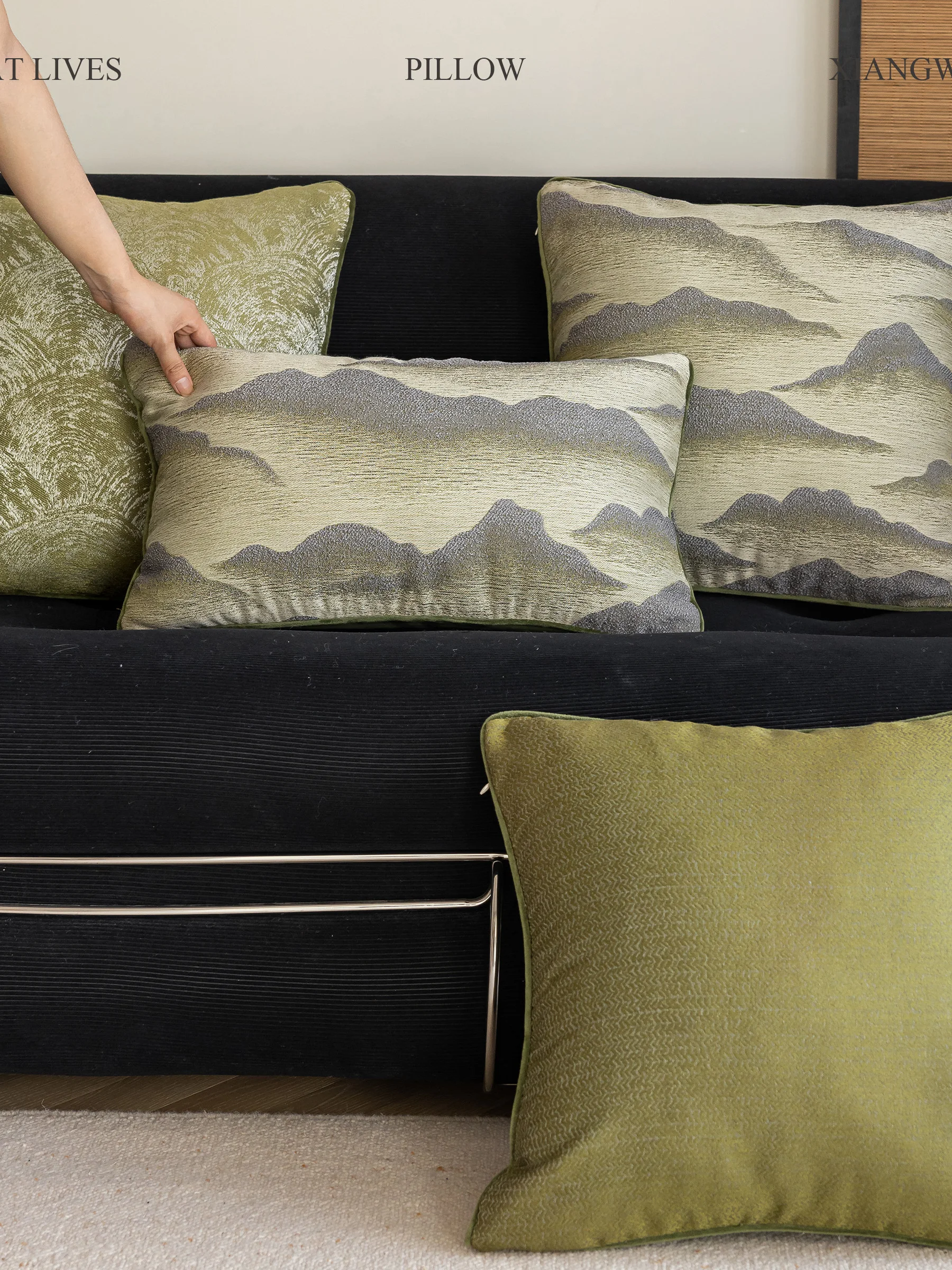 

een Country Sle Sofa Pillow Sample Room Living Room Decorative Cuion Bed Head Soft Pa Cover Quilt Square ape