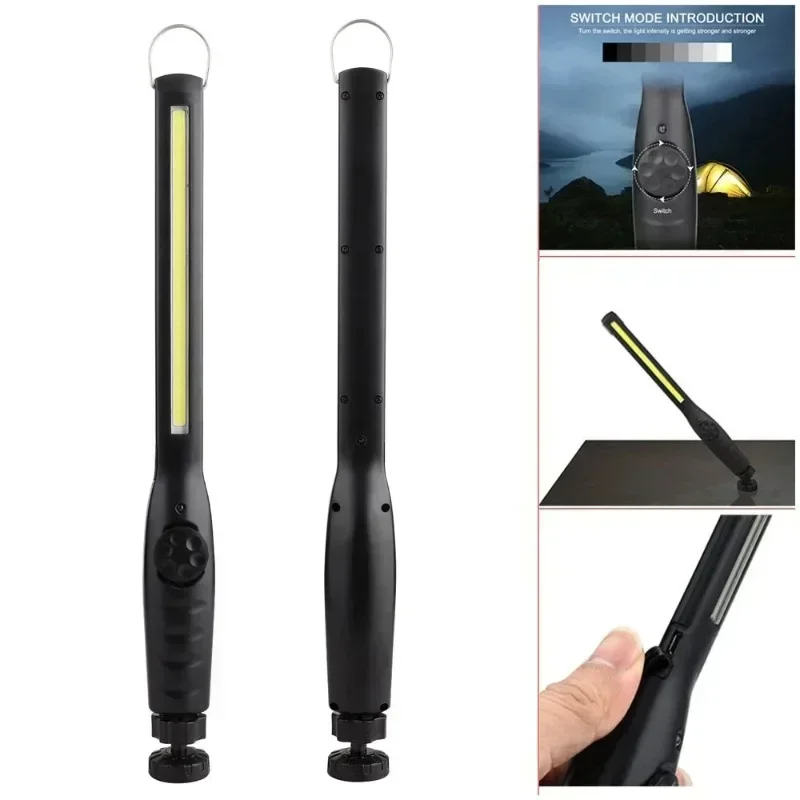 1/2/4PC LED Flashlight Magnetic Work Light USB Rechargeable Torch Hook Portable Lantern Inspection Light Camping Car Repair Lamp