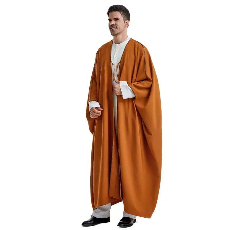 Eid Muslim Men Jubba Thobe Abaya Long Dress Ramadan Kimono Robe Saudi Arabic Musulman Kaftan Dubai Djellaba Islamic Clothing New