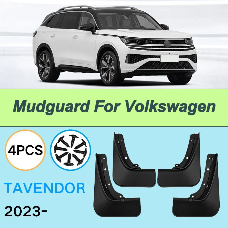 

For Volkswagen Tavendor 2023 Automotive Tire Mudguard Waterproof Prevent Mud Splashing Car Mud Flap Fender Trim 4pcs Accessories