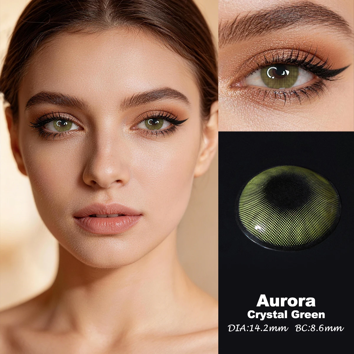 VISUASHOW Aurora Small Pupil Colored Contact Lenses 14.2mm Yearly Disposable Korea Design Natural Prescription Myopia Wholesale