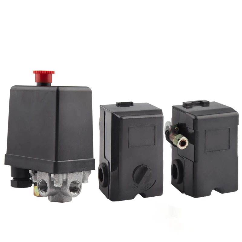 

220V Heavy Duty Air Compressor Pressure Switch Control Valve Automatic Trip 90-120PSI 1/4 Port for Small Compressing Machine