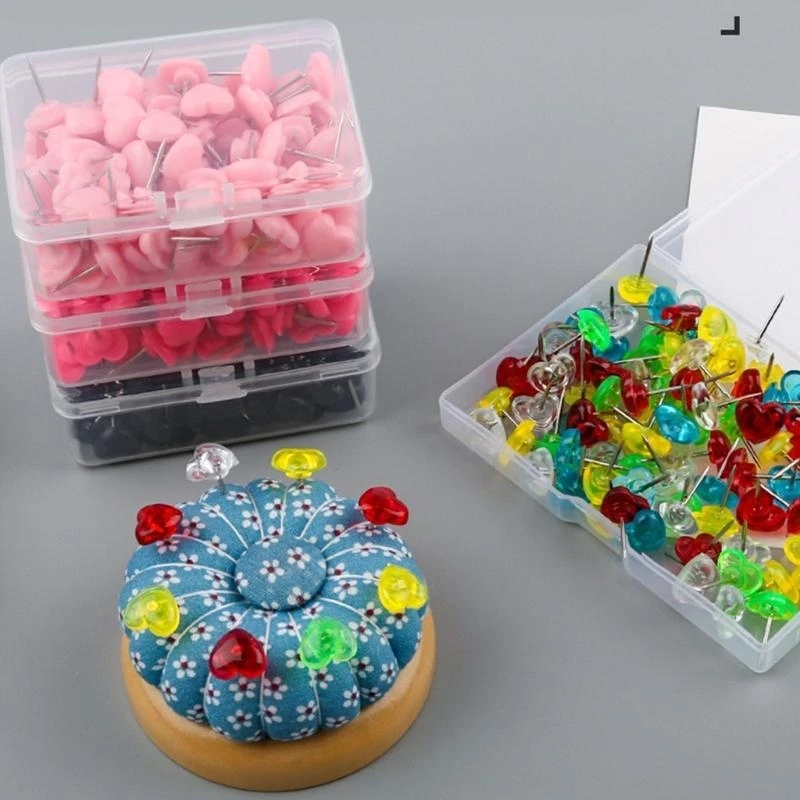 Heart Pushpins Colorful Push Pin Map Pins for Schol Office Bulletin Board