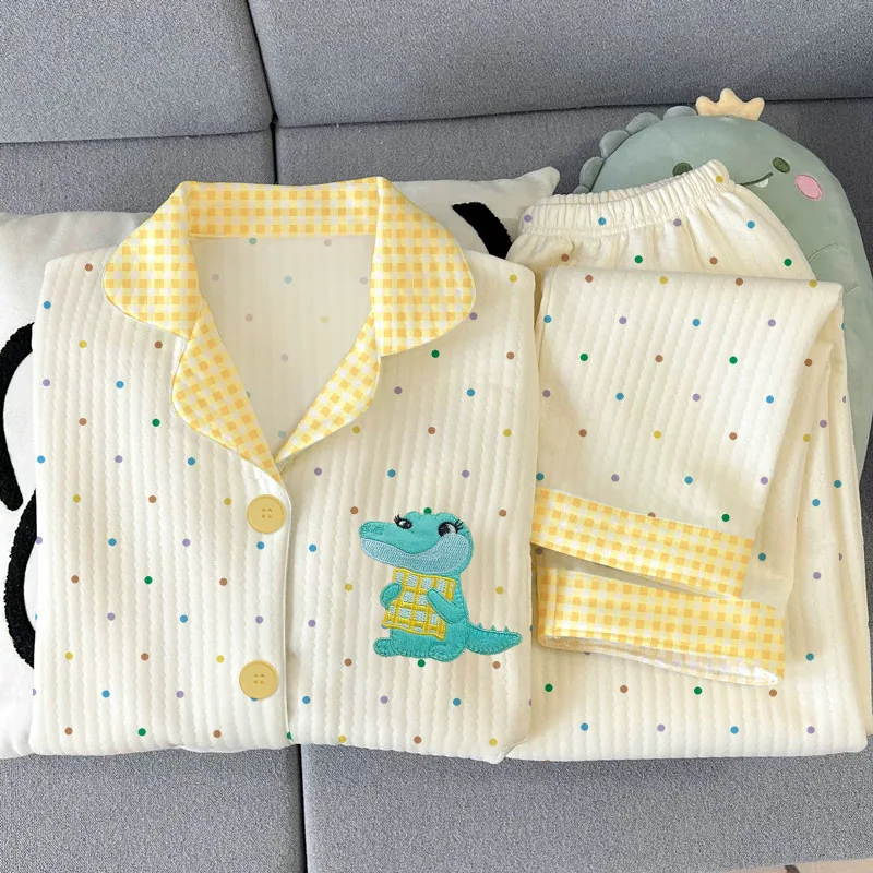 

Children's Playful Colourful Polka Dot Pyjamas Lightweight Cotton Warm Autumn/Winter Casual Ladies' Pyjamas Homewear Set